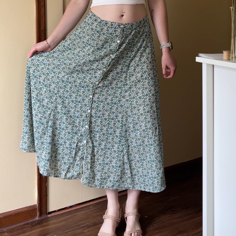Floral Green Skirt